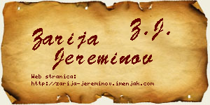 Zarija Jereminov vizit kartica